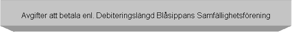 Textruta: Avgifter att betala enl. Debiteringslngd Blsippans Samfllighetsfrening